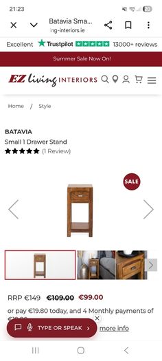 Wooden Bedside Locker x 2