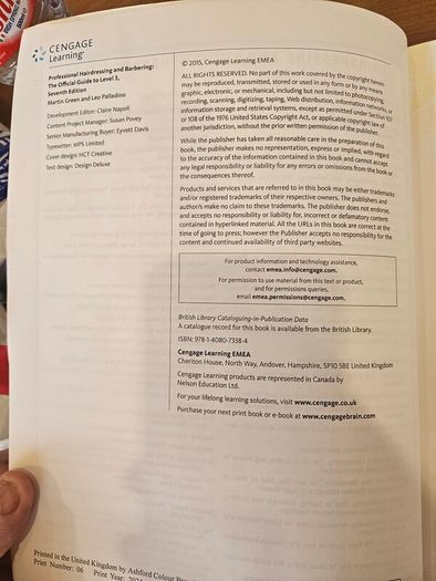 Hairdressing & Barbering The Professional Official Guide To Level 3. Large Volume Paperback In Good Condition.  See Photos For Same.