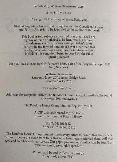 Mario Puzo - The Godfather's Revenge (By Mark Winegardner )