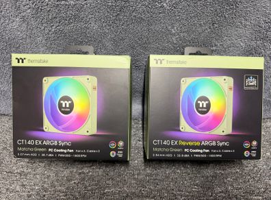 Thermaltake CT140 EX Reverse ARGB | Matcha Green | 3 Fan Pack and Thermaltake CT140 EX ARGB Matcha Green (3-Fan Pack)