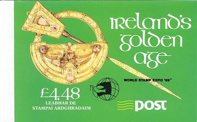 1989 Ireland Franconian Apostles Commemorative Stamp Booklet overprinted for World Stamp Expo '89 with stamps Mint Never Hinged (MNH)