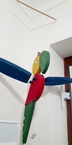 Wooden Flying Macaw Mobile - Indoor/Outdoor