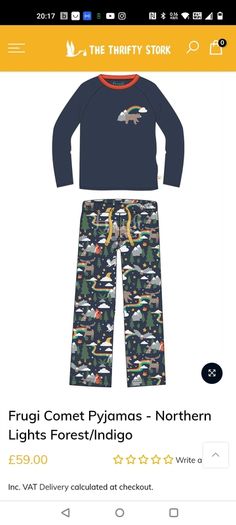 Adult christmas pyjamas Frugi organic cotton