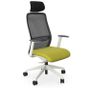 NV High Back Swivel Mesh Chair Lime White Frame with adjustable arms and headrest Image 4