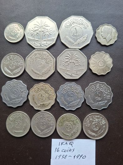 A Lot of 16 coins from Iraq (1938-1990)