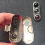 Vintage 3 In 1 Red Green White Light Tin Flashlight Torch Image 10