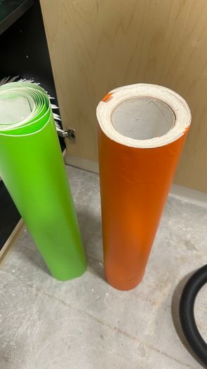 Large vinyl rolls - orange and green