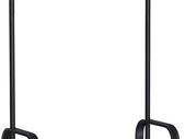 _coat rack, cloakroom, shoe rack with seat, clothes rack with 9 removable hooks, bench, 2 grid shelves, 183 cm high, industrial design, greige black
