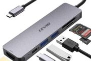 USB C Hub 6-IN-1 USB HUb Type C Hub with 100W PD Power Delivery, 4K UHD USB C to HDMI, 2 USB 3.0 Ports, SD/microSD/TF Card Reader, Multiport Adapter for MacBook, iPad Pro, XPS, Samsung Phones, Laptop