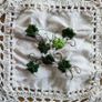 Vintage round table cover cloth Irish Linen with Shamrock stiches 1.4 m craft  hand made Image 3