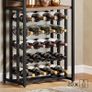 Wine rack, bottle rack, wine stand, metal with glass holder and wine storage for cellar, bar and storage room Image 4