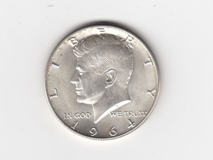 USA, Kennedy Half Dollar,  1964, 90% silver coin (no. G5)