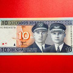 Lithuania  10. Litu   2001. Pick  68.  Uncirculated
