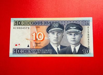 Lithuania  10. Litu   2001. Pick  68.  Uncirculated