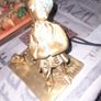 Very Old Solid Brass Man and Dog under a Street Lamp Image 2