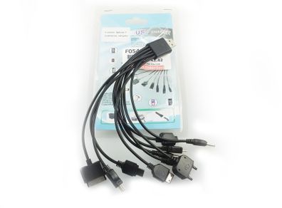 10 in 1 Universal Multi USB Charger Cable For Mobile Phone iPhone/iPod /HTC/Nokia/Samsung