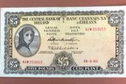 Irish five pound lavery note