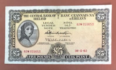 Irish five pound lavery note