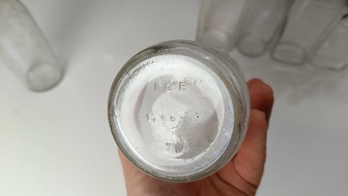 440 - Set of 6 Vintage Clear Glass Collectible Decorative Bottles