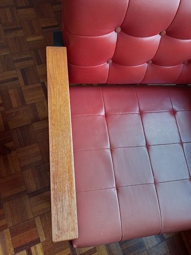 vintage red leather armchair