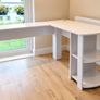 White Corner Desk L-Table with Shelves 140x123CM Image 2
