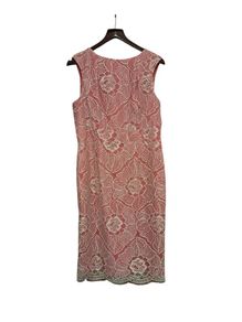 COAST Lace overlay coral sheath dresd