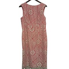 COAST Lace overlay coral sheath dresd