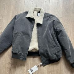Shearling Jacket Faded Faux Zara