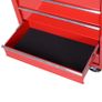 5 Drawer Roller Tool Cabinet Storage Box Workshop Chest Garage Wheeling Trolley w/ Handle - Red Image 8