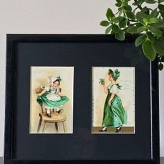 Vintage Irish Postcards  The Wearing of the Green  Framed Wall Art