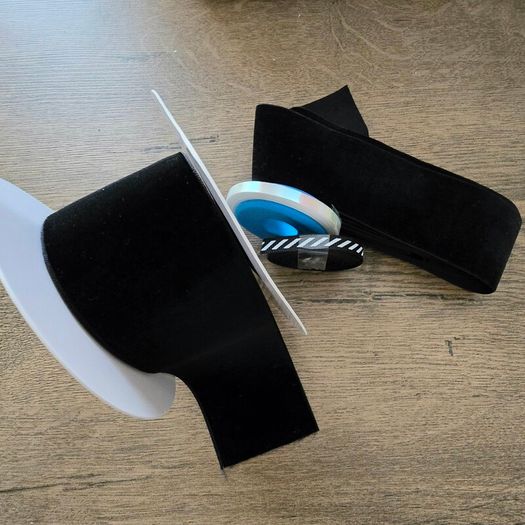 Bundle of black velvet ribbon