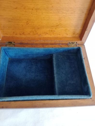 Antique Wooden and Brass Inlay Music Jewellery Box