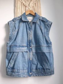 Ba&sh Denim Sleeveless Jacket Size 1