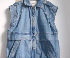 Ba&sh Denim Sleeveless Jacket Size 1