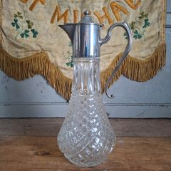 Mid-Century Silver-Plated & Cut Glass Claret Jug