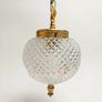 Vintage Textured Glass & Brass Pendant Light Image 3