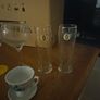 glasses assortment of gin (2) pint (2) wine (1) half pint (1) gin teacup and saucer Image 4
