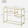 Console table gold glass and metal console table Image 2