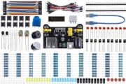 480 Pcs Electronics Component Fun Kit with Power Supply Module, Jumper Wire,Precision Potentiometer,830 tie-Points Breadboard Compatible with STM32,Raspberry Pi,Arduino