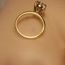 Yellow Gold plated Sterling Silver 3ct. Oval brilliant Diamond Simulant Ring Image 5