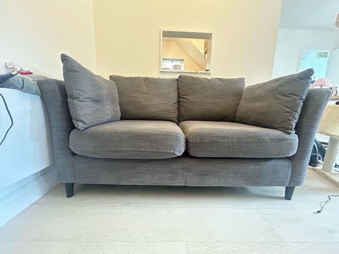 Two gray sofas