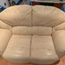 Cream Leather 2 Seater Couch Image 2