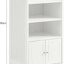 White Freestanding Bathroom Cabinet with Shelves and Cupboard Image 2