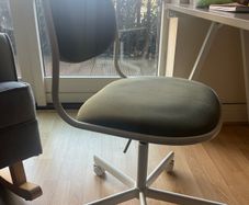 Swivel chair, white/Vissle yellow-green