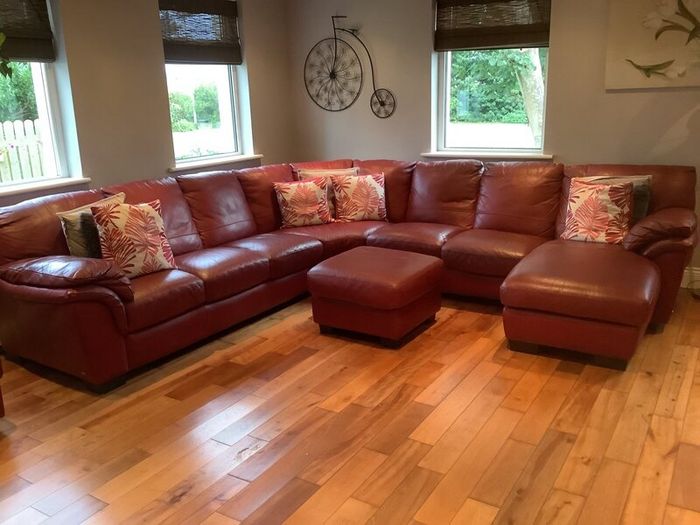 Leather corner couch