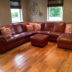 Leather corner couch