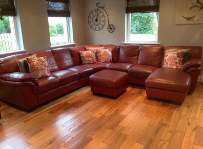 Leather corner couch