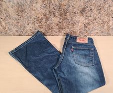 womens Levis 544 04 low waist flared bootcut blue denim jeans SIZE W 30 L 30 zip fly bell bottom A1