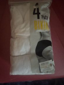 BNWT 3 White Bikini Briefs Secret Possessions size XL-UK18/20 EU46/48 Free post