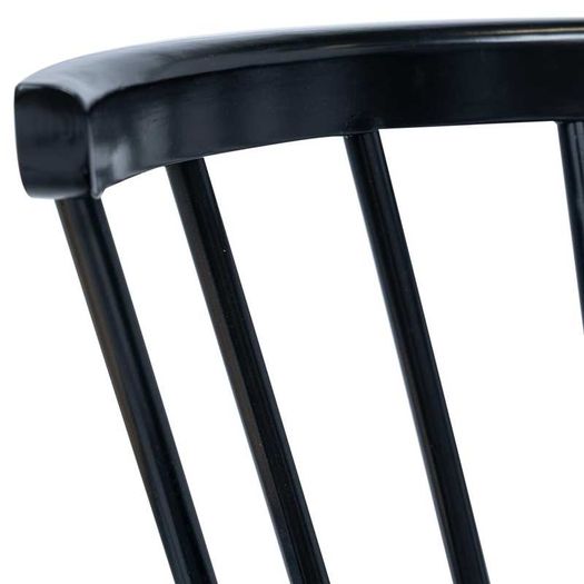 Dining Chairs 2 pcs Black Solid Rubber Wood